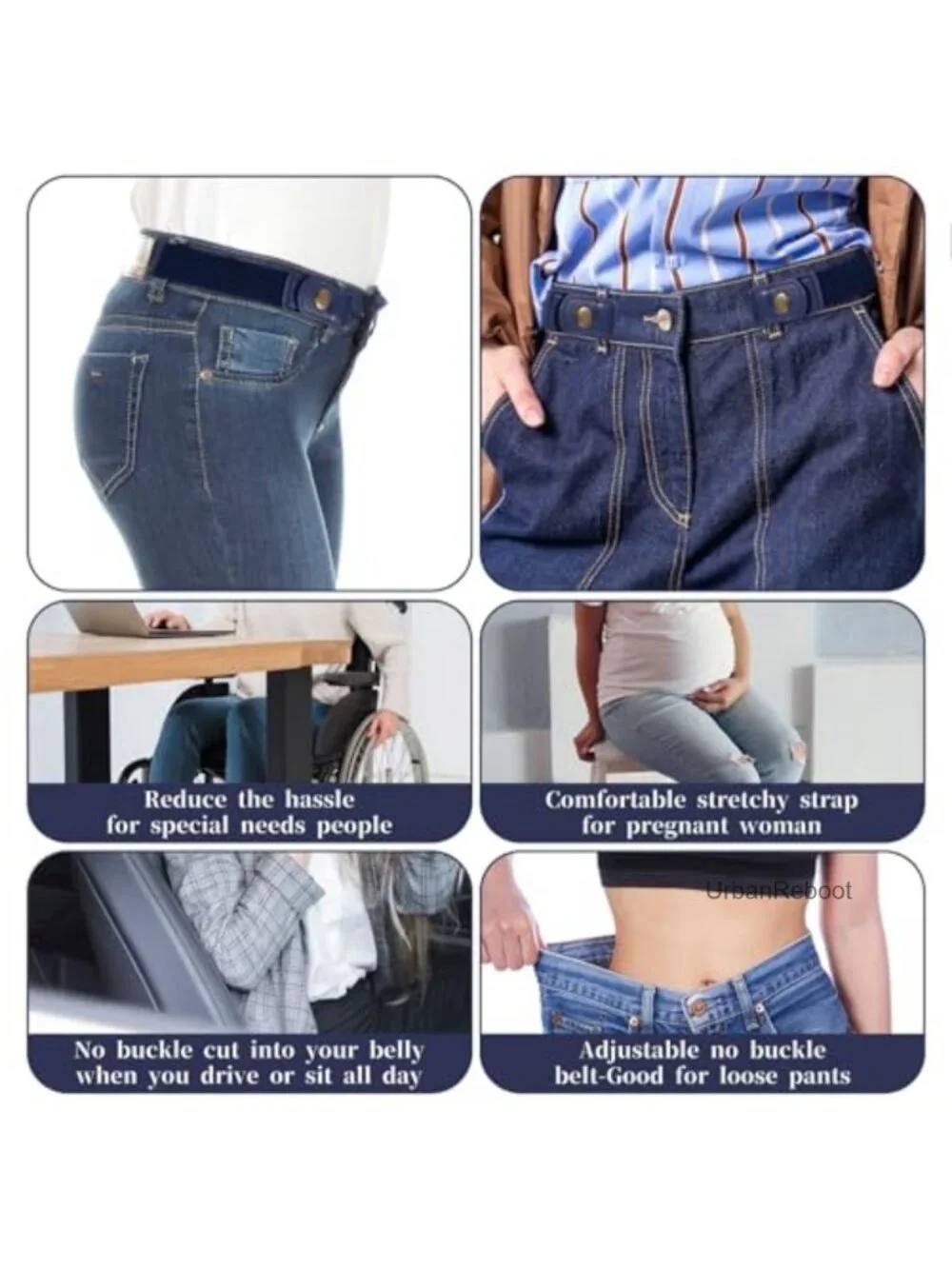 Invisible Buckleless Elastic Stretch Belt for Women Men Adjustable No Buckle